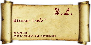 Wieser Leó névjegykártya